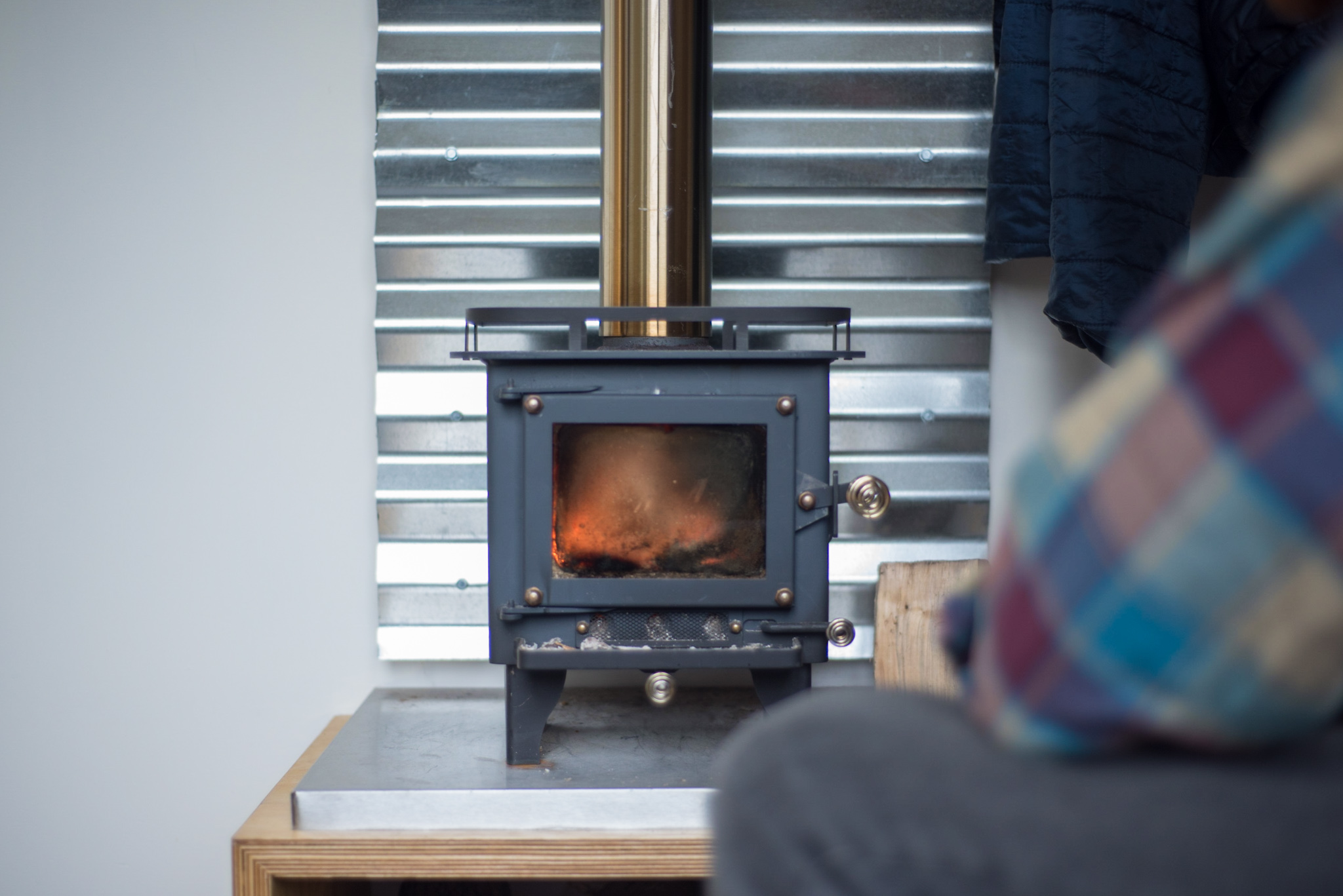 Wood stove burning